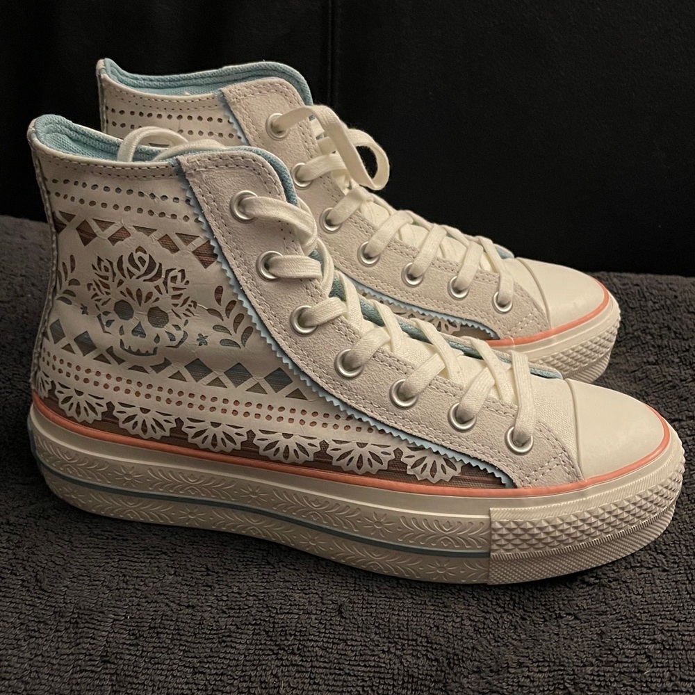 Converse Chuck Taylor Lift Day Of The Dead Shoe A12439C Women Size 7 NWOB